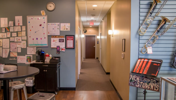 Entry into lesson studio area.