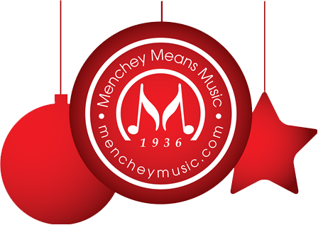 Menchey logo in the center surrounded by ornaments. 