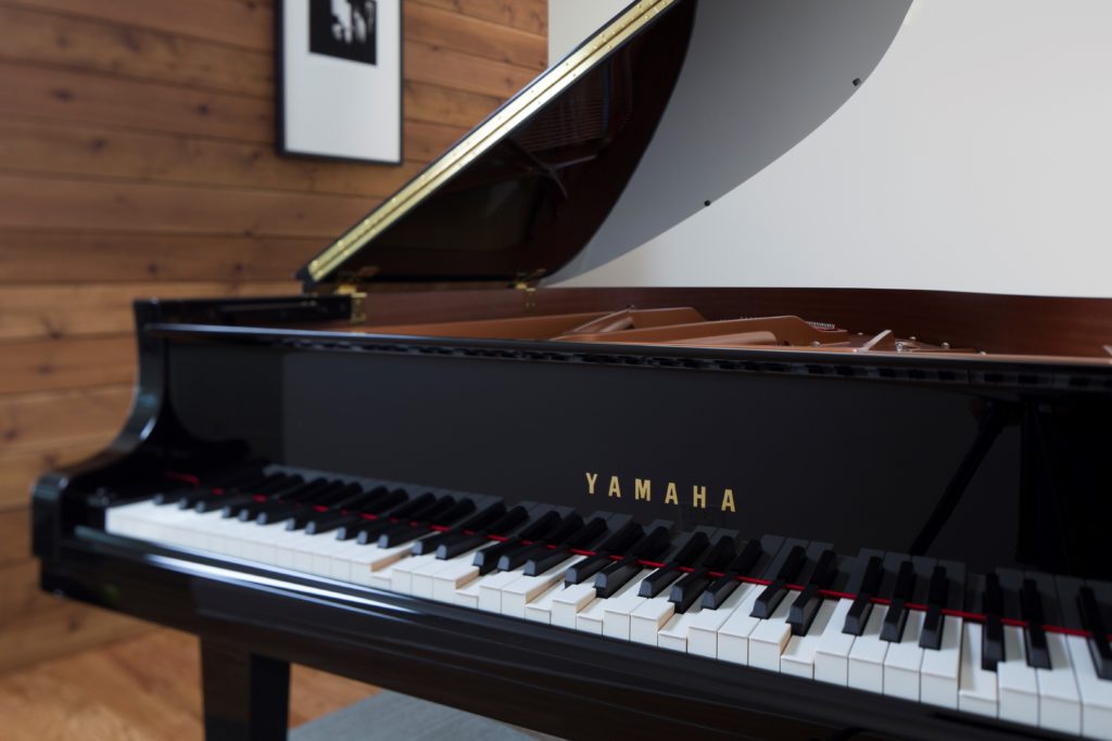 Closeup of yamaha Disklavier Grand piano