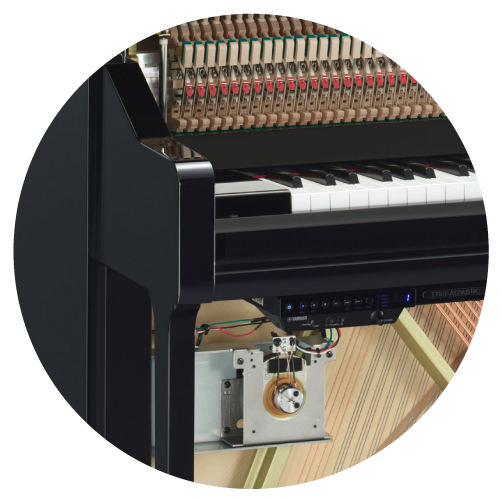 The inside of a Yamaha TransAcoustic™ Piano