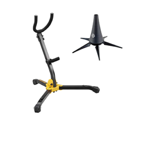 Image of a saxophone instrument stand and a clarinet instrument stand