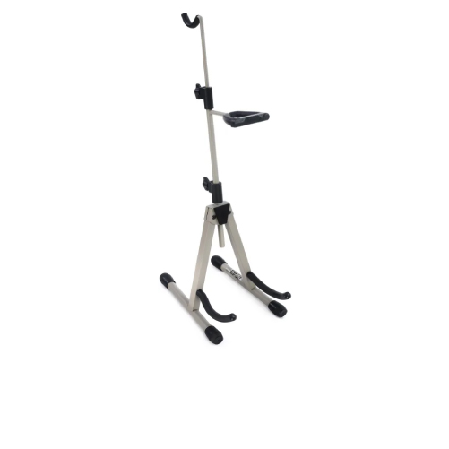 Image of a violin/viola instrument stand with bow holder