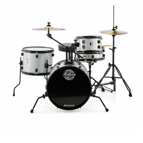 Image of Ludwig Pocket Kit drum set in silver sparkle