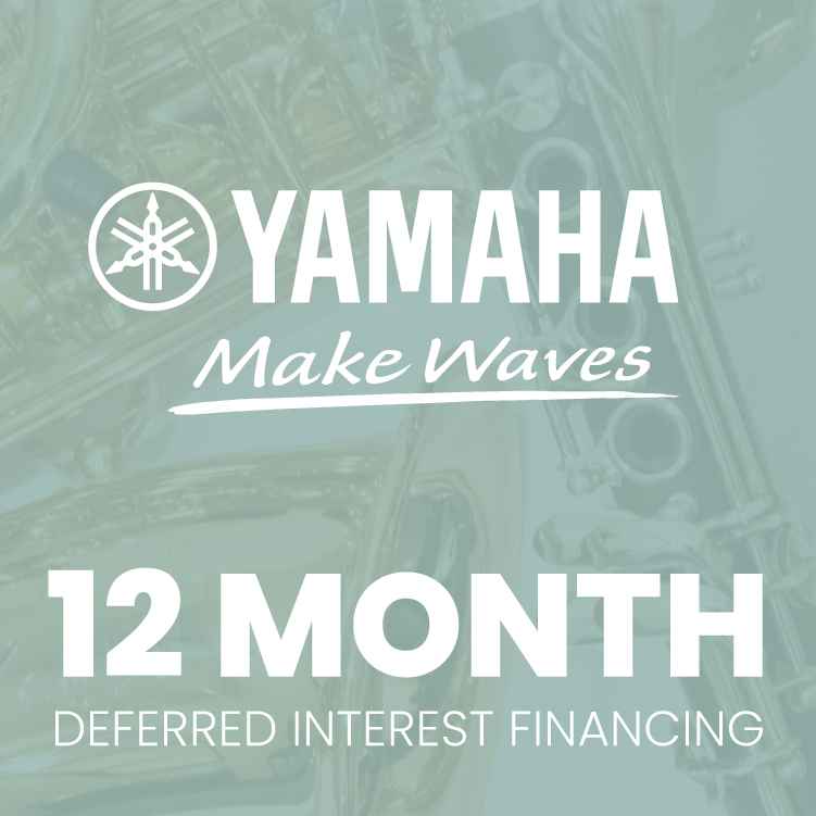 Yamaha logo and text "12 month deferred interest financing."