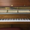 Yamaha M402Oak inside view of strings and hammers with logo and serial number