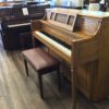 Yamaha M402Oak right side view with bench