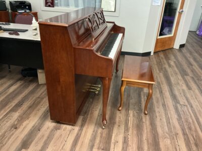 Baldwin656NCherry left side view with bench